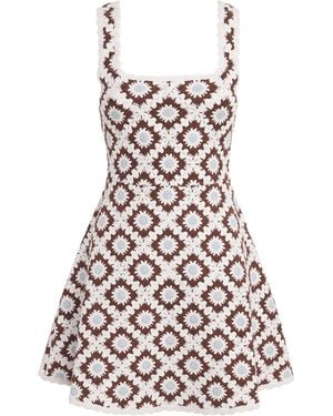 Maje Crochet Floral Mini Dress - White