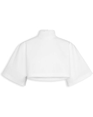 Alaïa High-Neck Crop Top - White
