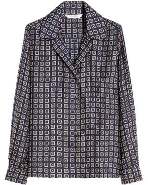 Max Mara Silk Printed Shirt - Blue