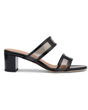 Malone Souliers Leather And Pvc Loulou Heeled Mules 45 - Black