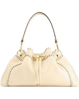 Jimmy Choo Medium Cinch Snake Print Shoulder Bag - Natural