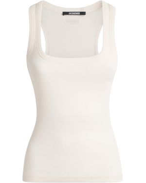 Jacquemus Cotton Ribbed Tank Top - White