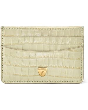 Aspinal of London Croc-Embossed Slim Card Holder - Natural