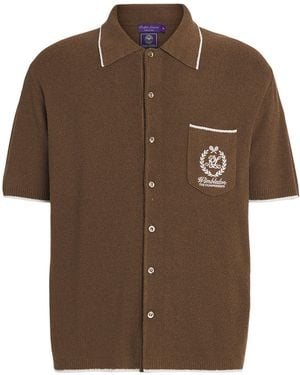 Ralph Lauren X Wimbledon Silk-Blend Short-Sleeve Shirt - Brown