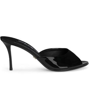 Dolce & Gabbana Patent Leather Keira Mules 75 - Black