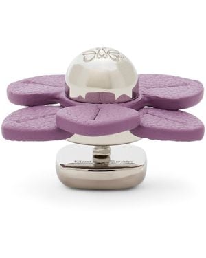 Loewe X Paula's Ibiza Leather-Trim Flower Pin - Purple