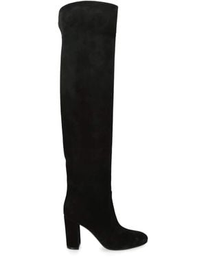 Gianvito Rossi Suede Glen Over-The-Knee Boots 85 - Black