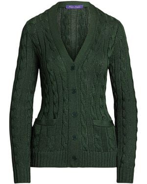 Ralph Lauren Silk Cable-Knit Cardigan - Green