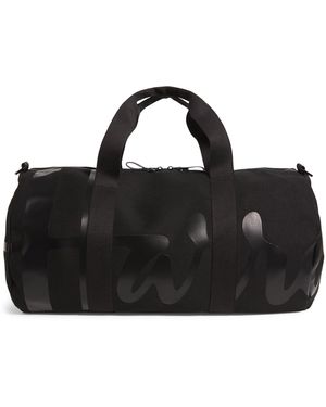 Harrods Cotton Logo Barrel Bag - Black