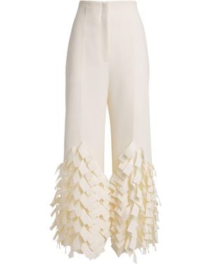 A.W.A.K.E. MODE Fringe Wide-Leg Trousers - White