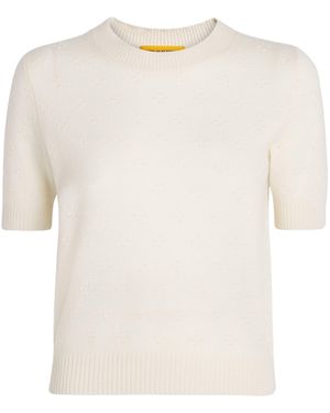 Guest In Residence Cashmere Compass Shrunken Jumper - White