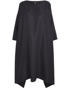 Eskandar Silk Plissé Midi Dress - Black