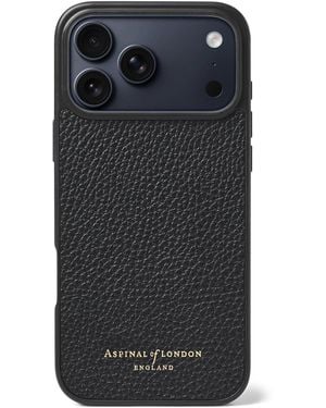 Aspinal of London Grained Leather Iphone 17 Pro Case - Black