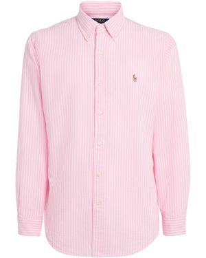 Polo Ralph Lauren Cotton Seersucker Stripe Custom Fit Shirt - Pink
