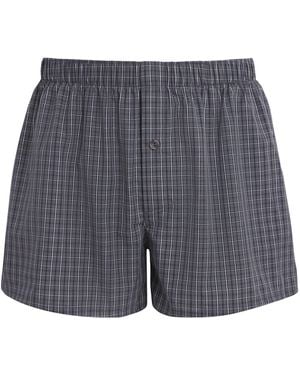 Hanro Cotton Check Fancy Woven Boxers - Grey