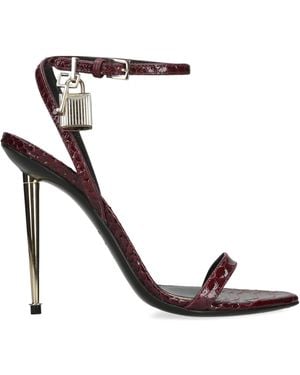 Tom Ford Leather Padlock Sandals 105 - White