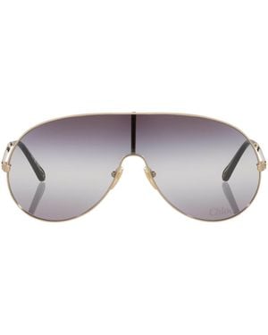 Chloé Metal Aly Shield Sunglasses - Gray