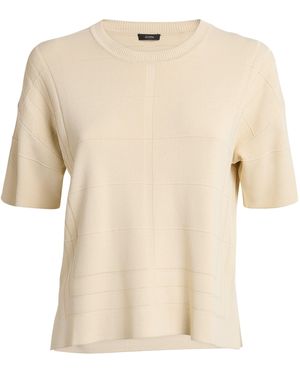 JOSEPH Grid Knit T-Shirt - Natural