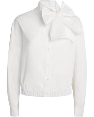 Claudie Pierlot Cotton Pussy-Bow Blouse - White