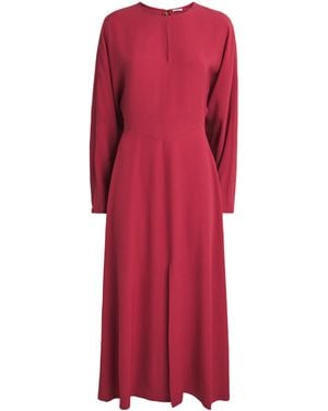 JOSEPH Crepe Hills Midi Dress - Red