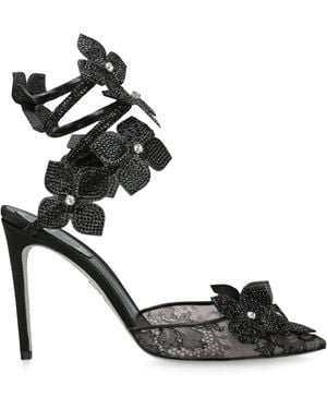 Rene Caovilla Embellished Floriane Pumps 105 - Black