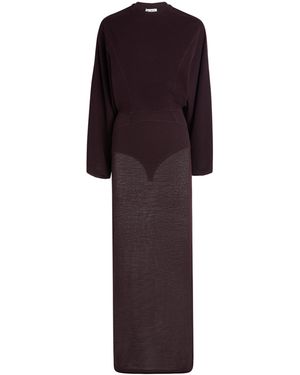 Alaïa Sheer Maxi Dress - Purple