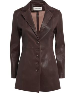 Nour Hammour Monica Leather Jacket - Brown