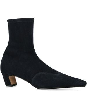 KHAITE Suede Nevada Ankle Boots 40 - Blue