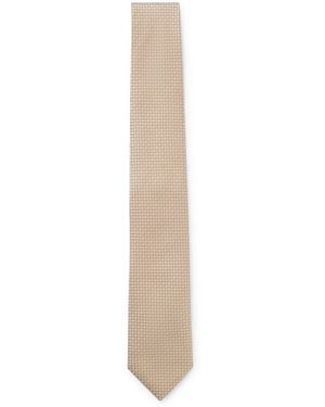 BOSS Silk-Blend Jacquard Tie - White