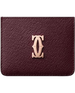Cartier Leather C De Card Holder - Purple