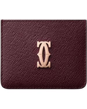 Cartier Leather C De Card Holder - Purple