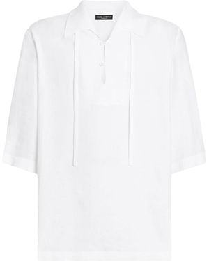 Dolce & Gabbana Linen Hawaiian Shirt - White