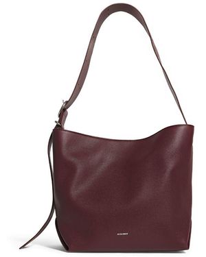 Jil Sander Medium Leather Folded Tote Bag - Purple