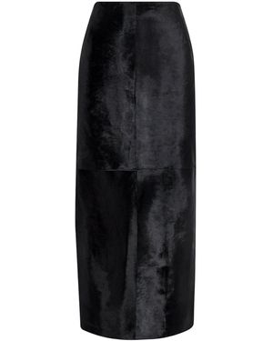 Nour Hammour Ponyhair Elise Pencil Maxi Skirt - Black