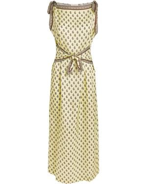 Doen Silk-Blend Amorette Midi Dress - Metallic