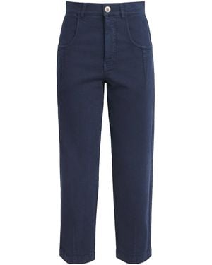Eleventy Stretch-Denim Cropped Trousers - Blue