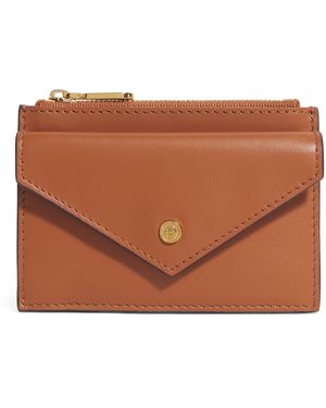 Harrods Smooth Leather Card Holder - Brown