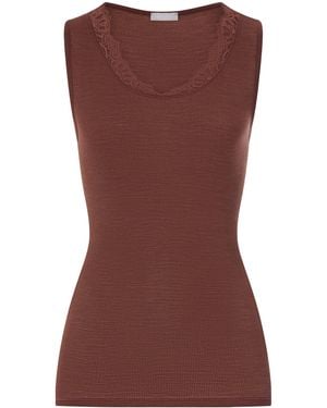 Hanro Wool-Silk Tank Top - Brown