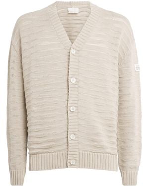 MM6 by Maison Margiela Cotton Loose Rib Cardigan - Natural