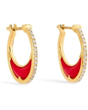 L'Atelier Nawbar And Diamond Bloop Moon Lot N*91 Hoop Earrings - White