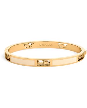 COACH Signature Horse & Carriage Cut-Out Bangle Bracelet - Natural