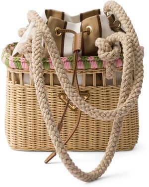 Prada Mini Wicker Bag - Metallic