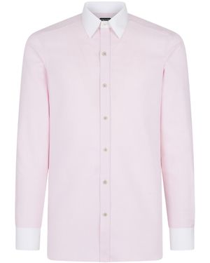 Tom Ford Cotton Check Slim Shirt - Pink