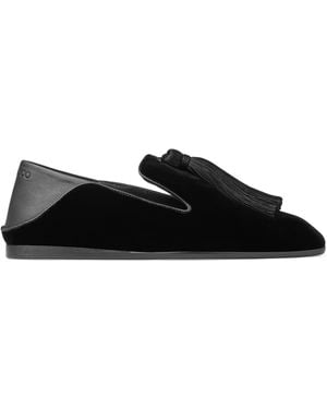 Jimmy Choo Eliot Velvet Tassel Ballet Flats - Black