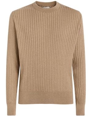 Oliver Spencer Organic Cotton Ribbed Blenheim Jumper - Brown