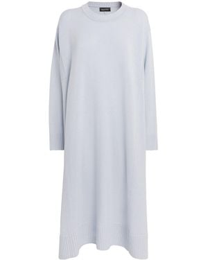 Eskandar Cashmere A-Line Sweater Dress - Gray