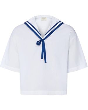 Hanro X Charlotte Adam Cotton Blouse - Blue