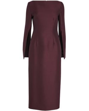 Adam Lippes Wool-Silk Talitha Midi Dress - Purple