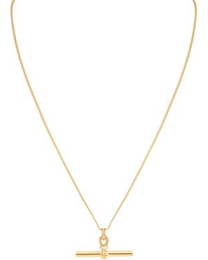 Astrid & Miyu Plated T-Bar Pendant Necklace - Metallic