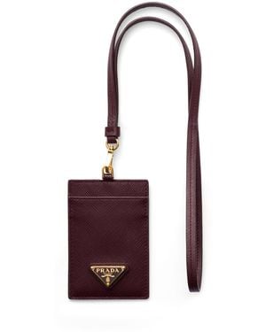 Prada Saffiano Leather Badge Holder - Purple